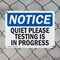 Signmission Quiet Please Testing Is In Process, 14 in W x Rectangle, Plastic OS-2PACK-NS-P-1014-L-17950 - alternate 4